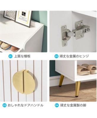 Shoe Cabinet with Doors, 6-Tier Shoe Storage Cabinet with Adjustable Shelves, Wooden Shoes Rack Shoe Storage Organizer for Entryway