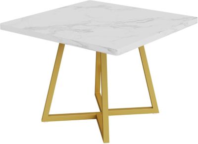 Square Dining Table for 4, 31.5" Industrial Dinner Table with Metal Base, Wood Kitchen Table for Dining Room, Small Space, Apartment