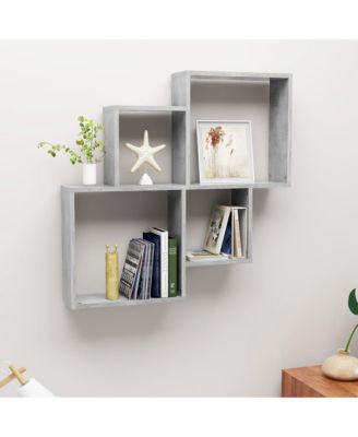 Wall Cube Shelf Concrete Gray 31.5"x5.9"x30.9" Engineered Wood