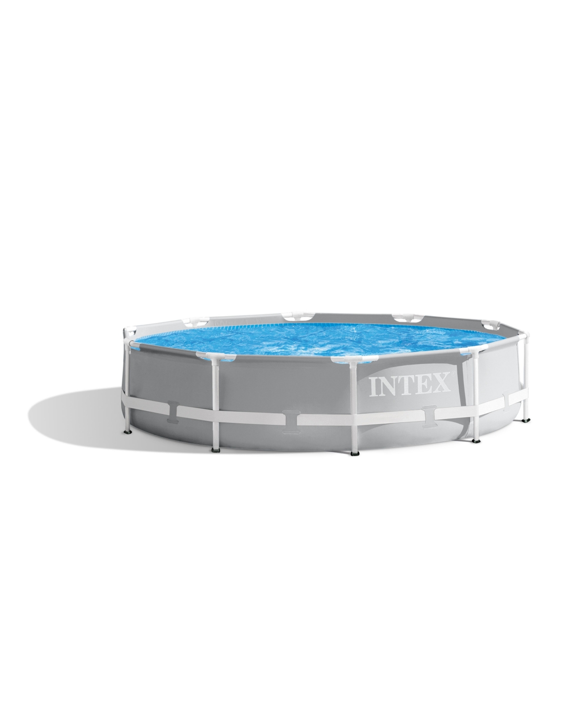 10'x30" Prism Metal Frame Round Outdoor Above Ground Swimming Pool,No Pump - Gray