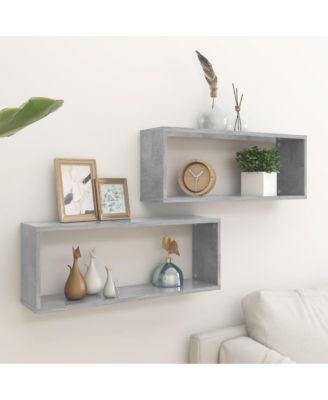 Wall Cube Shelves 2 pcs 23.6"x5.9"x9.1" Engineered Wood