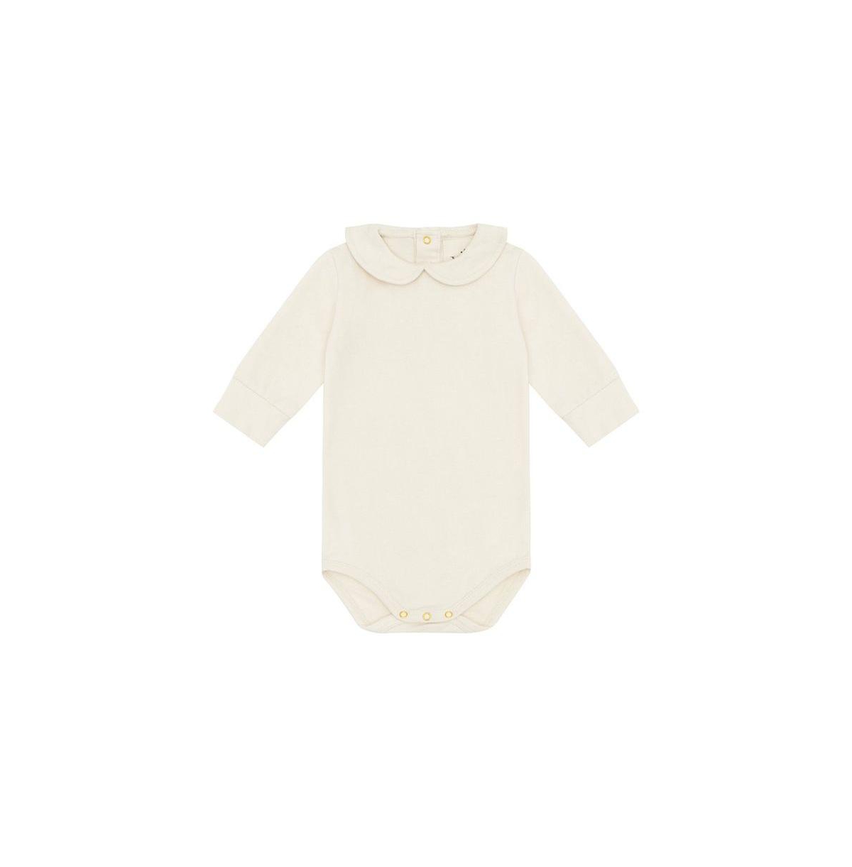Vild House of Little Baby Ls Organic Cotton Collared Bodysuit - Ecru - no dye