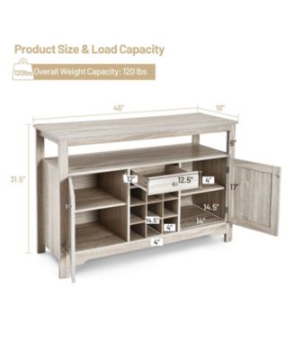 Buffet Server Sideboard Wine Cabinet Console Table Grey Home