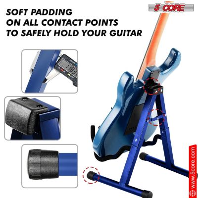 Double Guitar Stand Floor Adjustable Heavy Duty A Frame Folding Acoustic Electric Bass Mandolin Banjo Violin Holder Stands
