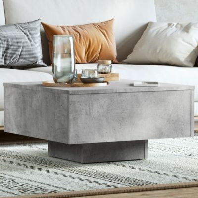 Coffee Table Concrete Gray 23.6"x23.6"x12.4" Engineered Wood