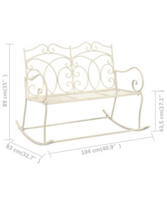 Patio Bench 40.9" Iron Antique White