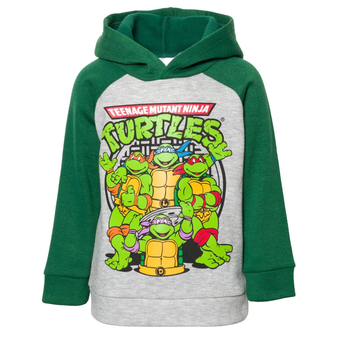 Детский флисовый комплект Teenage Mutant Ninja Turtles: худи и брюки для мальчиков, цвет: Меланжевый серый зелёный — фото 2