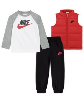 Nike Toddler Boys Solid Vest Long Sleeve Tee and Pants 3 Piece Set Macy s