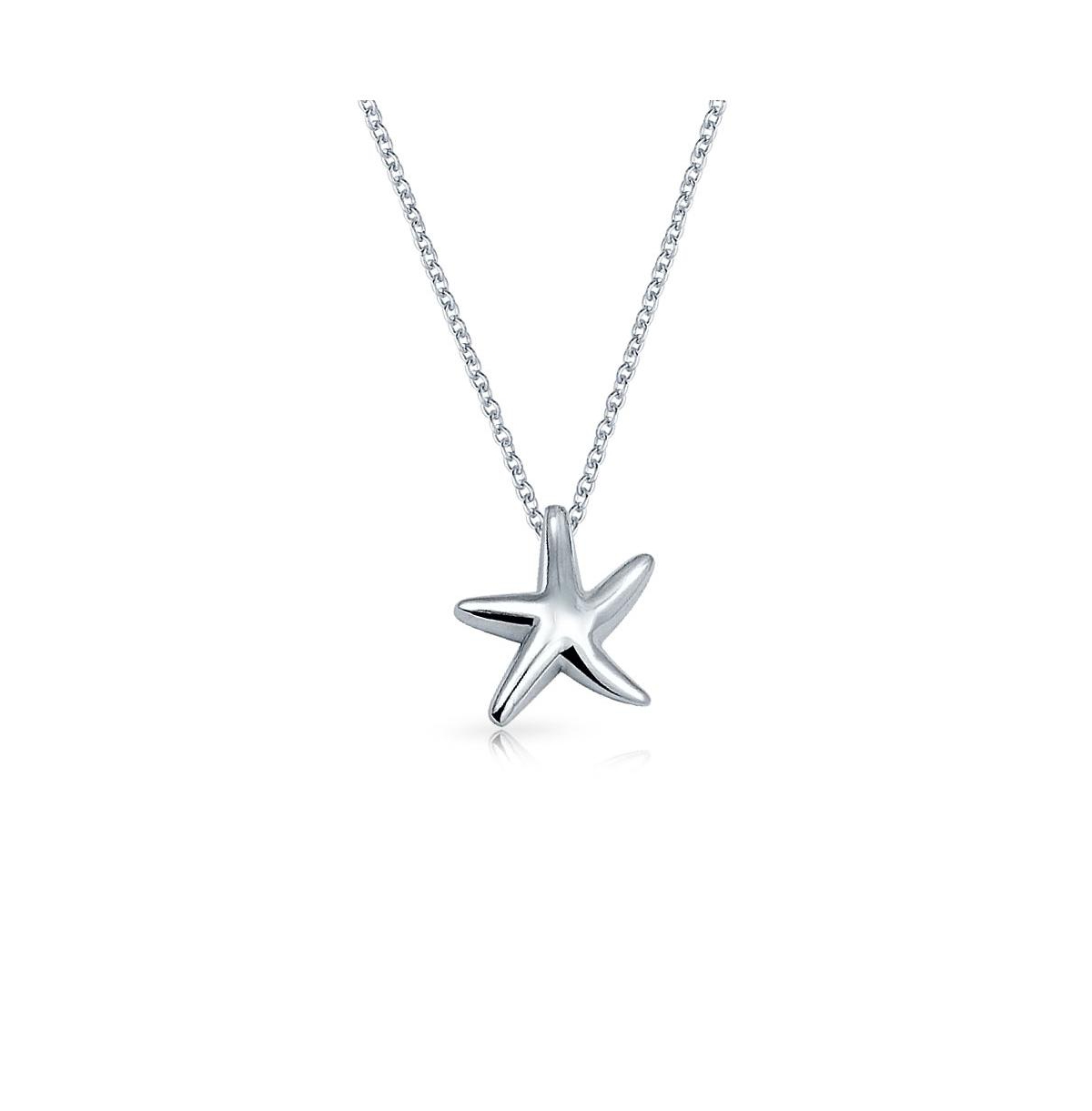 Bling Jewelry Hawaii Ocean Sea Life Tropical Beach Vacation Nautical Starfish Pendant Necklace Stud Earrings Jewelry Set For Women Sterling Silver - S