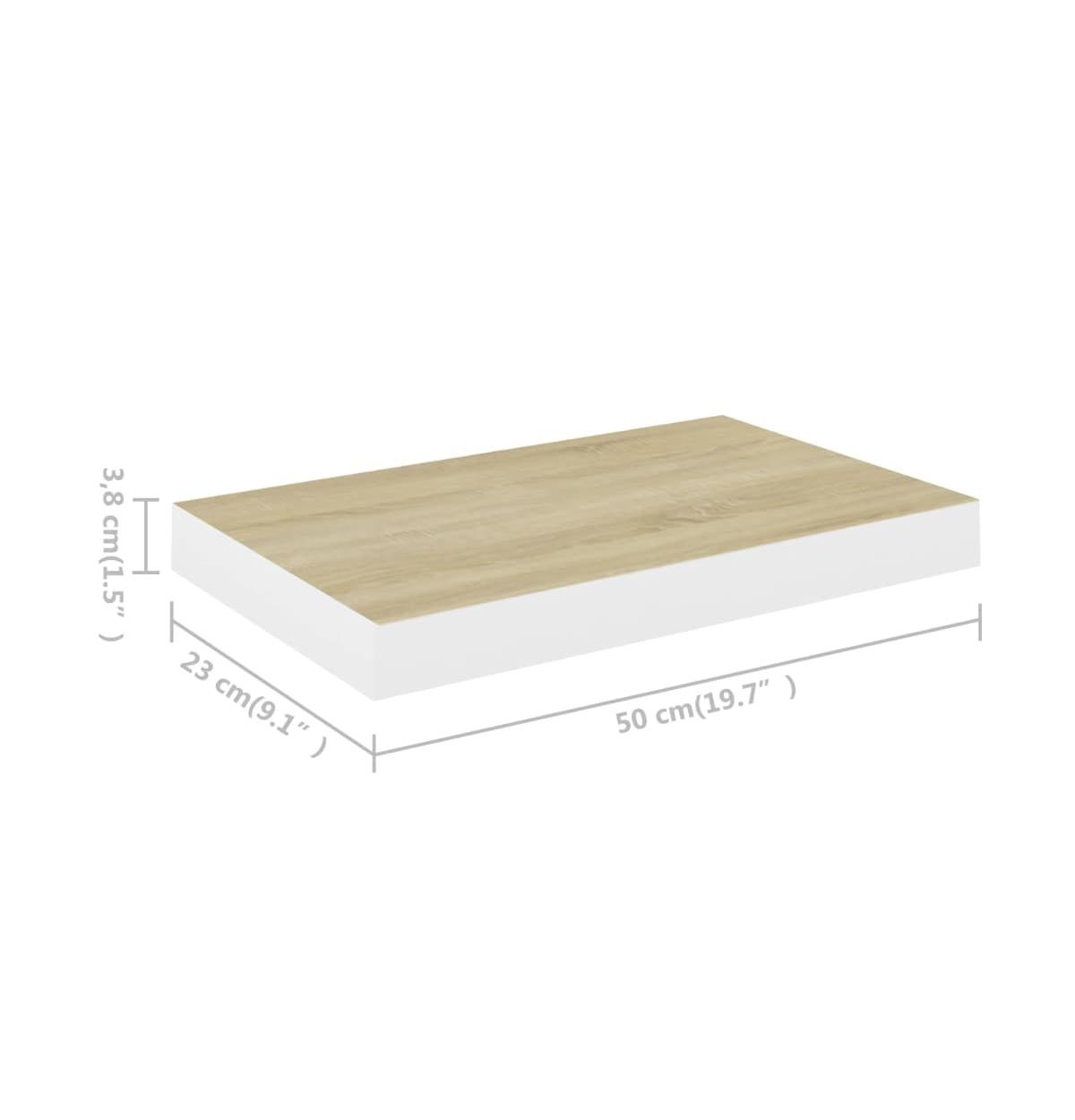 vidaXL Floating Wall Shelves 2 pcs Oak and White 19.7