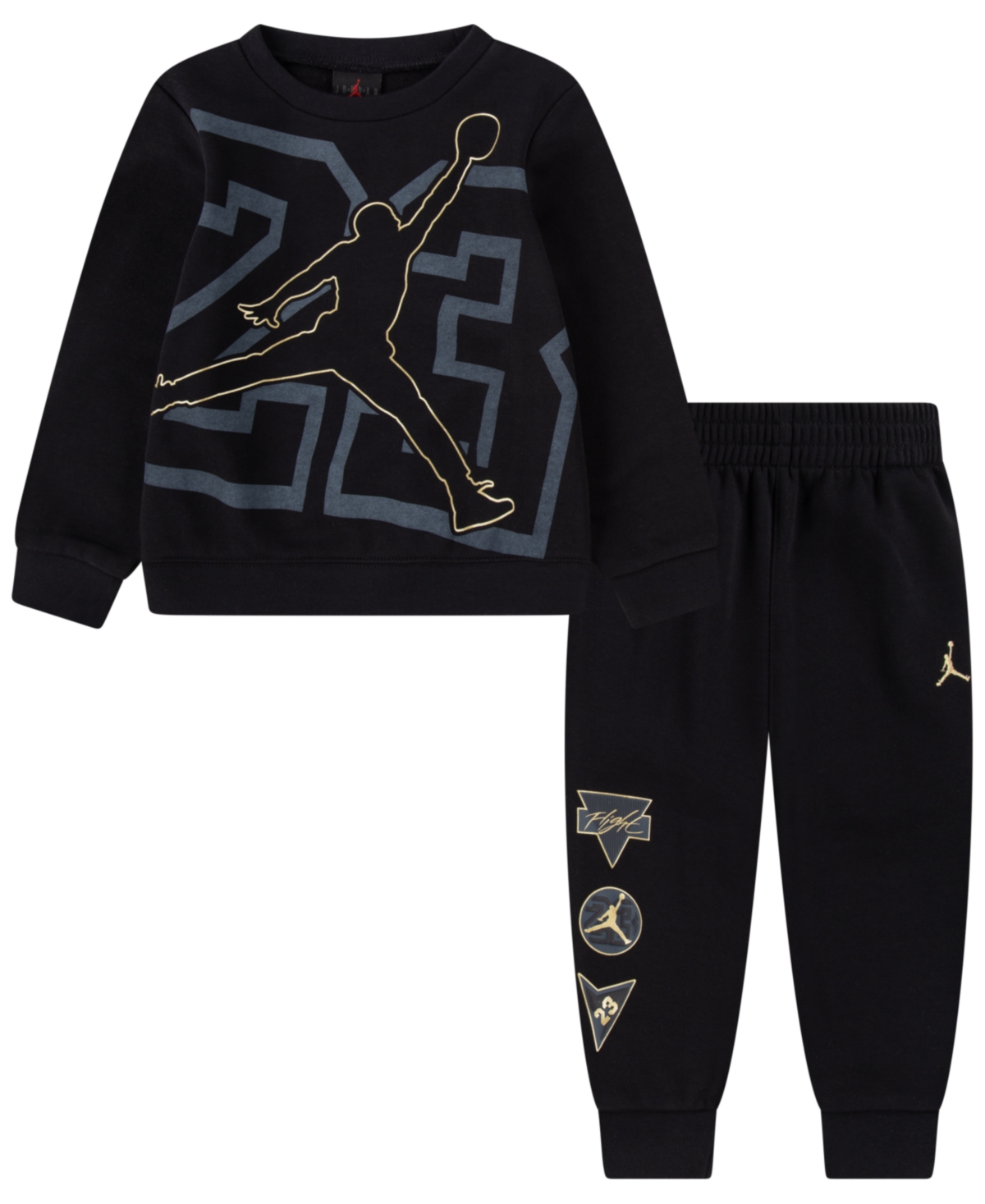 Jordan Toddler Boys "see Me Shine" Crew And Pants 2-piece Set In Black