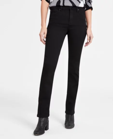Petite Lexington Straight-Leg Denim Jeans - Onyx Wash