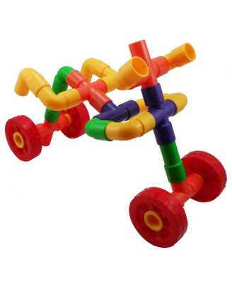 Tubes and Wheels Construction Building Set - 72 Pieces
