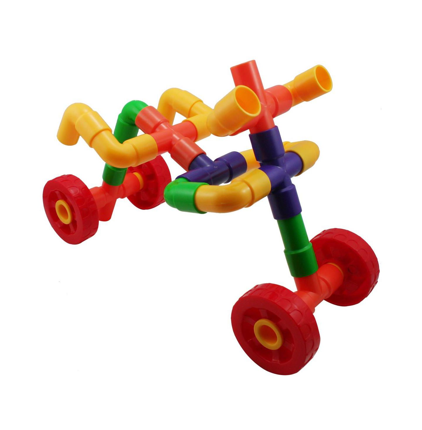 Детский конструктор Joyn Toys Tubes and Wheels 72-Piece Building Set, Ages 3+ — фото 5