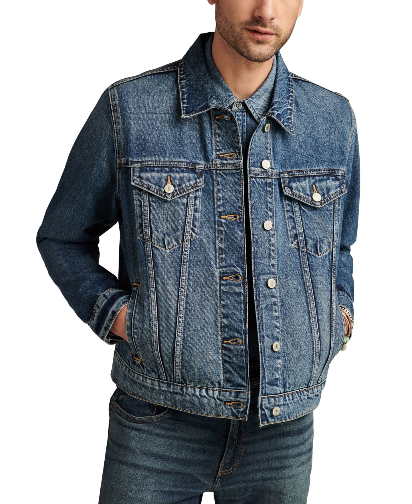 Мужская куртка Lucky Brand Denim Trucker, цвет: Altavista — фото 1