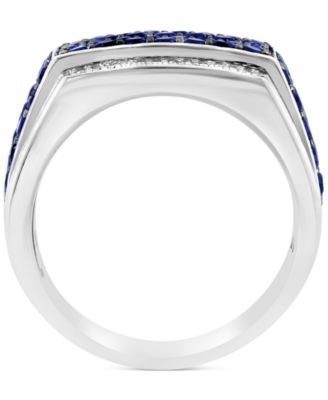 EFFY&reg; Men's Ruby (2-1/2 ct. t.w.) & Diamond (1/10 ct. t.w.) Ring in Sterling Silver
