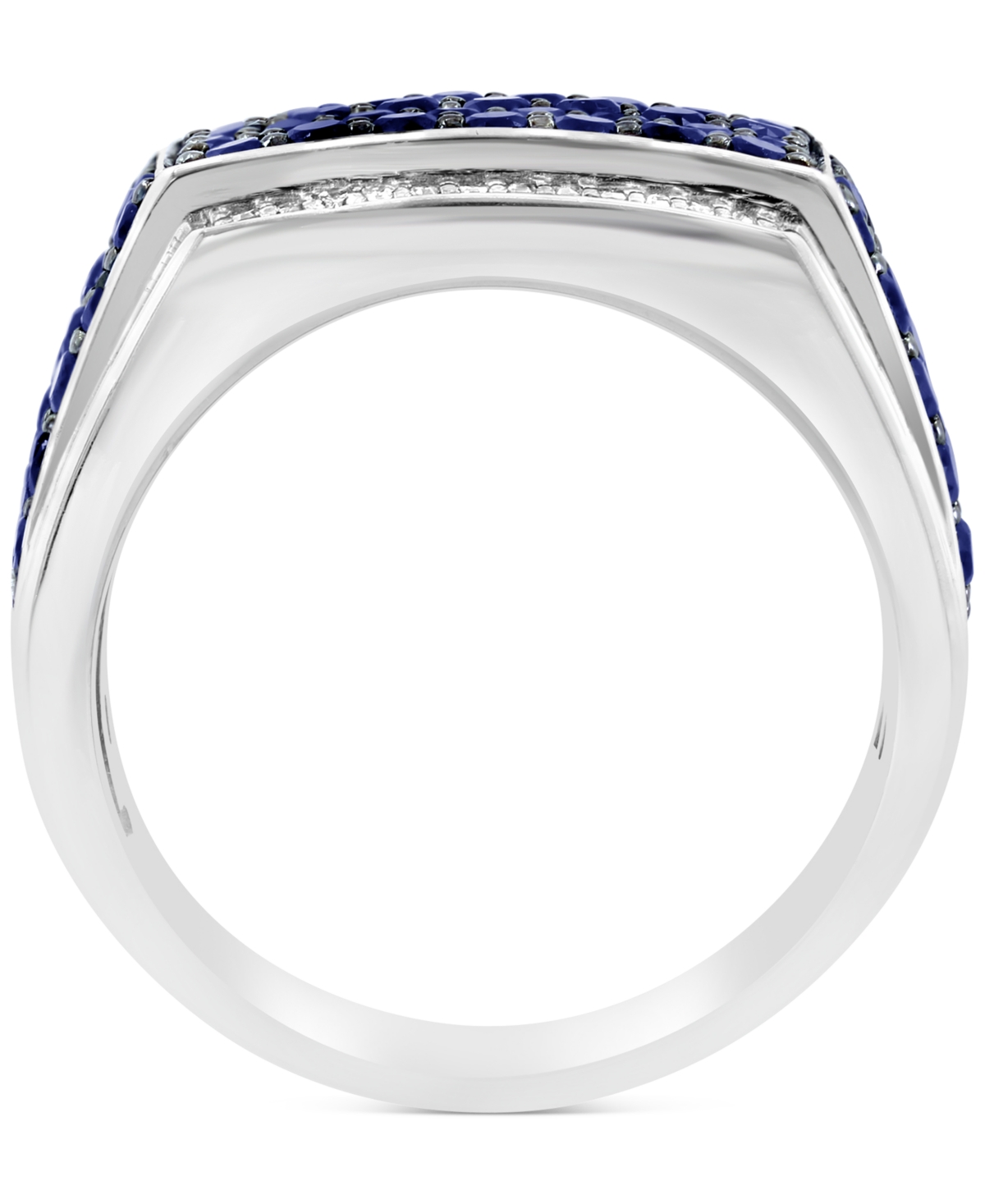 Effy Collection Effy Men's Ruby (2-1/2 Ct. T.w.) & Diamond (1/10 Ct. T.w.) Ring In Sterling Silver In Sapphire