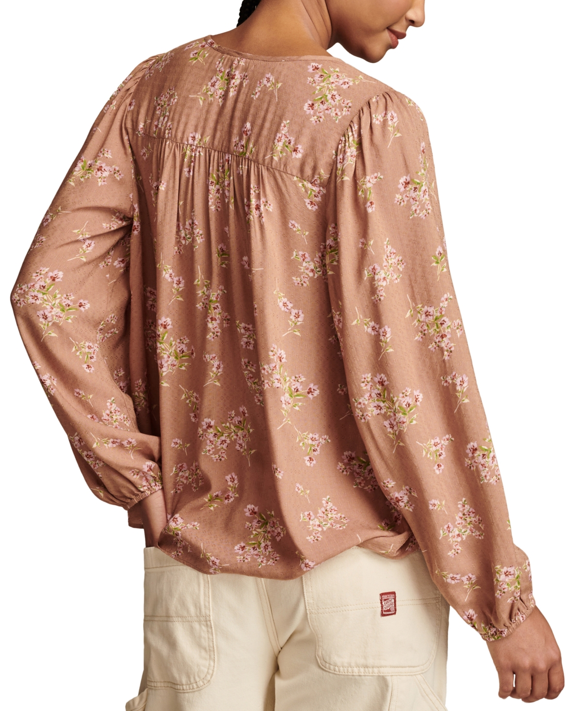 Lucky Brand Women's Printed Peasant Top