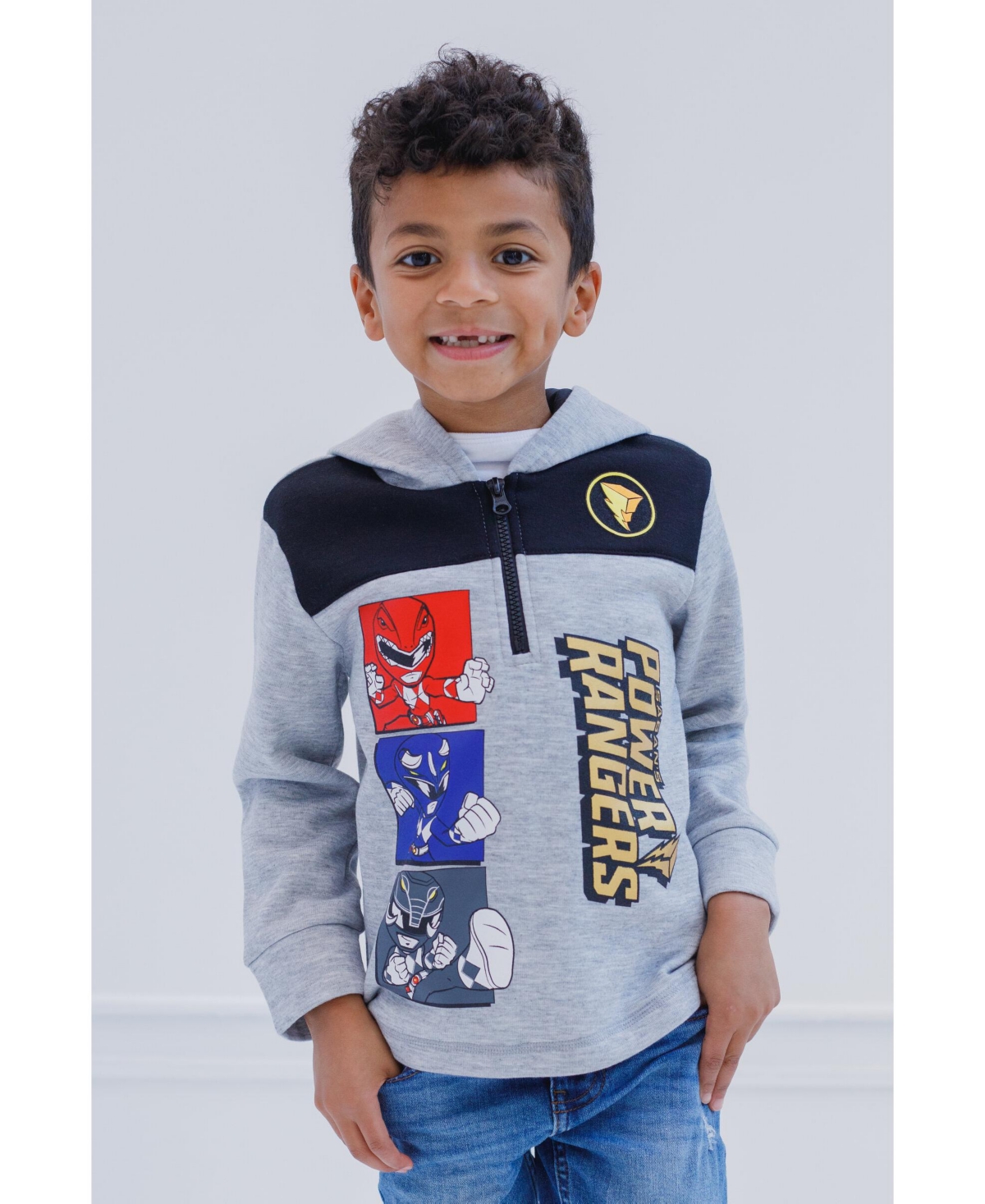 Power Rangers Boys Fleece Half Zip Pullover Hoodie to