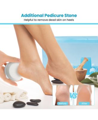 Foot Spa Massager Tub with Removable Pedicure Stone and Massage Beads-Blue