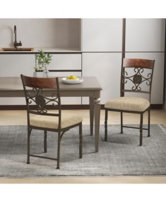 Set of 2 Dining Room Chairs Armless Kitchen Chairs Set with Seat Cushion