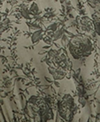 Juniors' Printed Square-Neck Short-Sleeve Tiered Dress