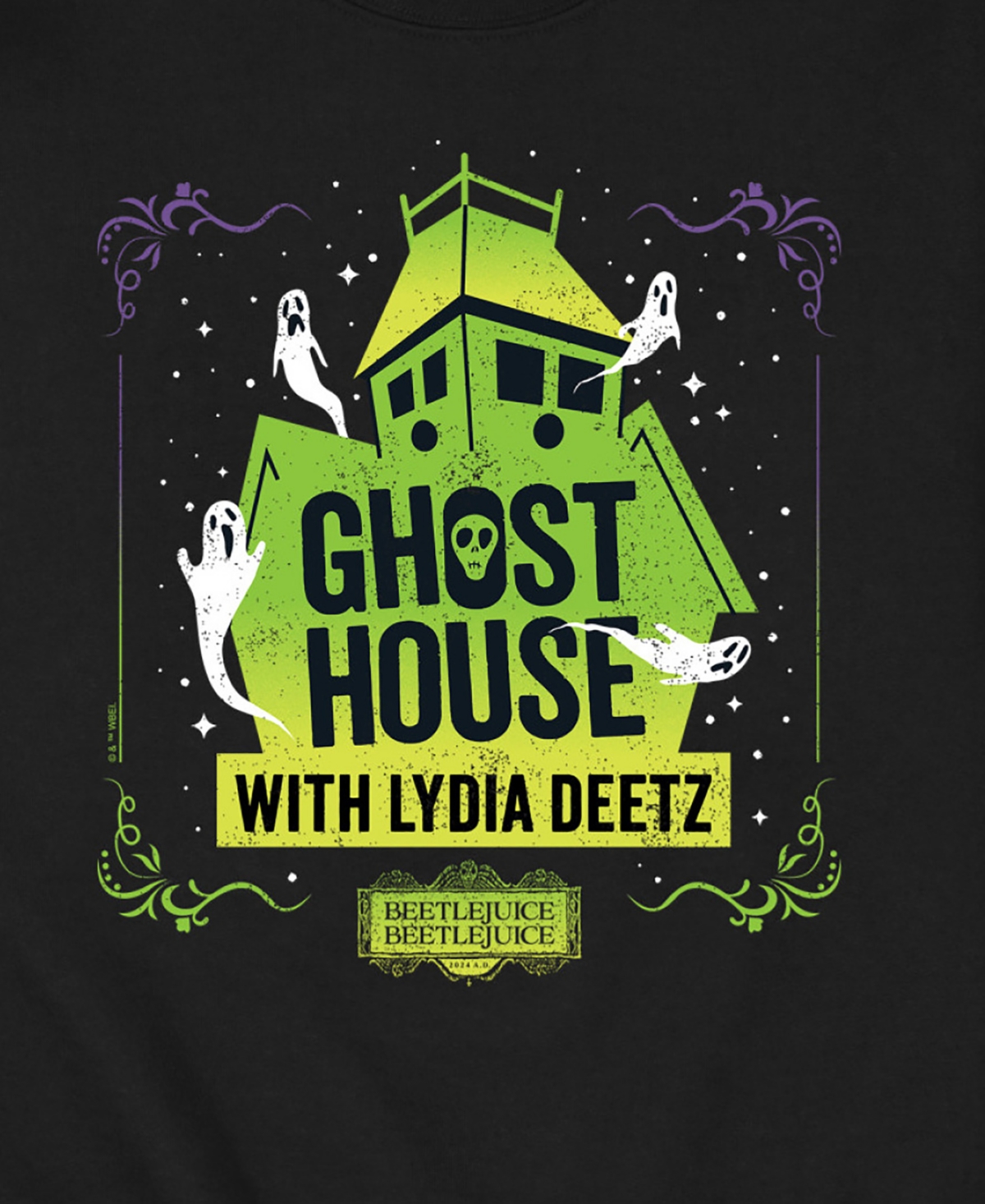 Hybrid Apparel Men's Beetlejuice Ghost House Crew Fleece