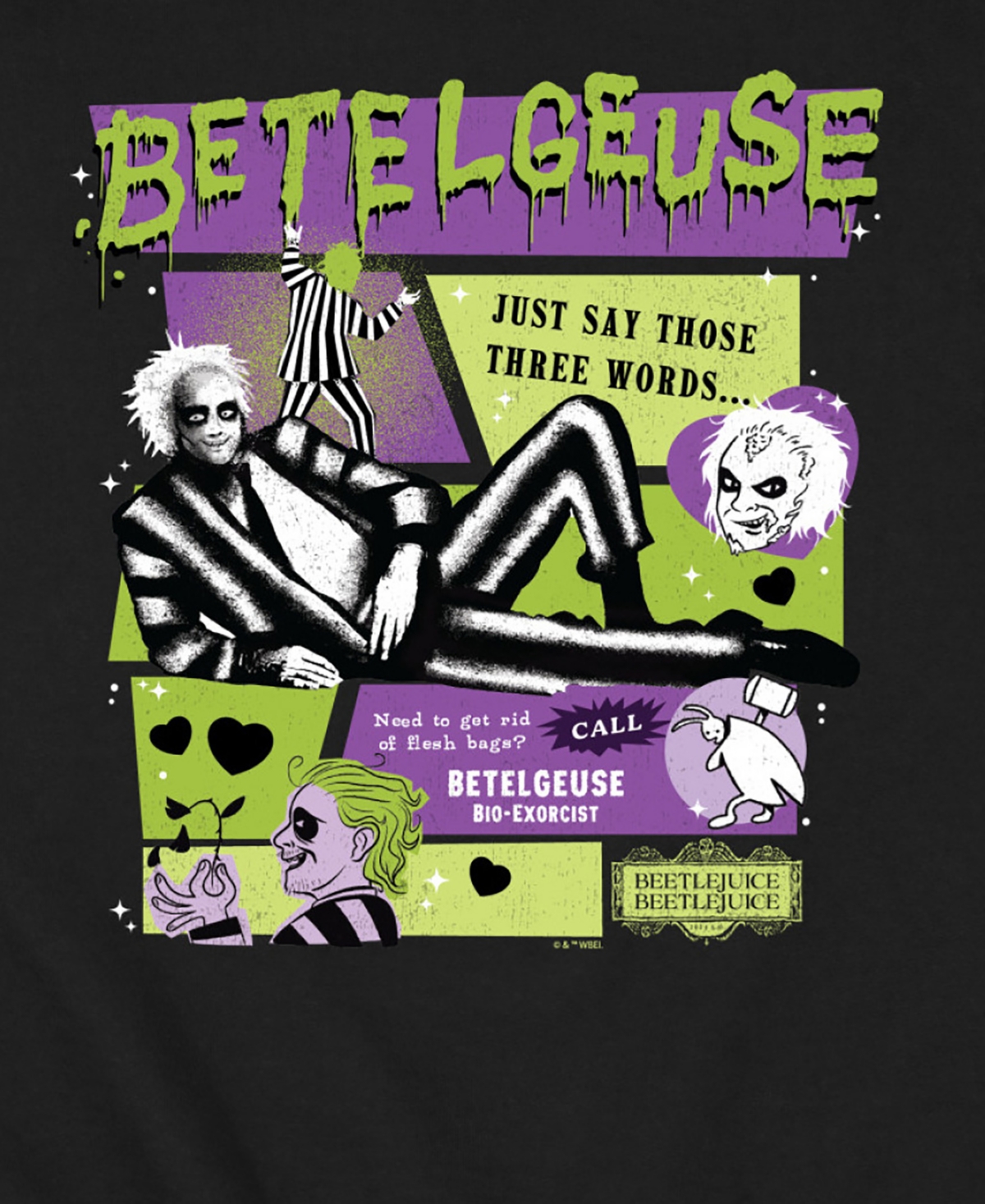 Hybrid Apparel Men's Beetlejuice Betelgeuse Crew Fleece