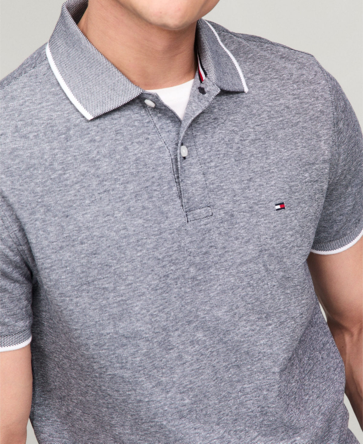 Tommy Hilfiger Men's Regular-fit Tipped Linen Polo Shirt In Desert Sky