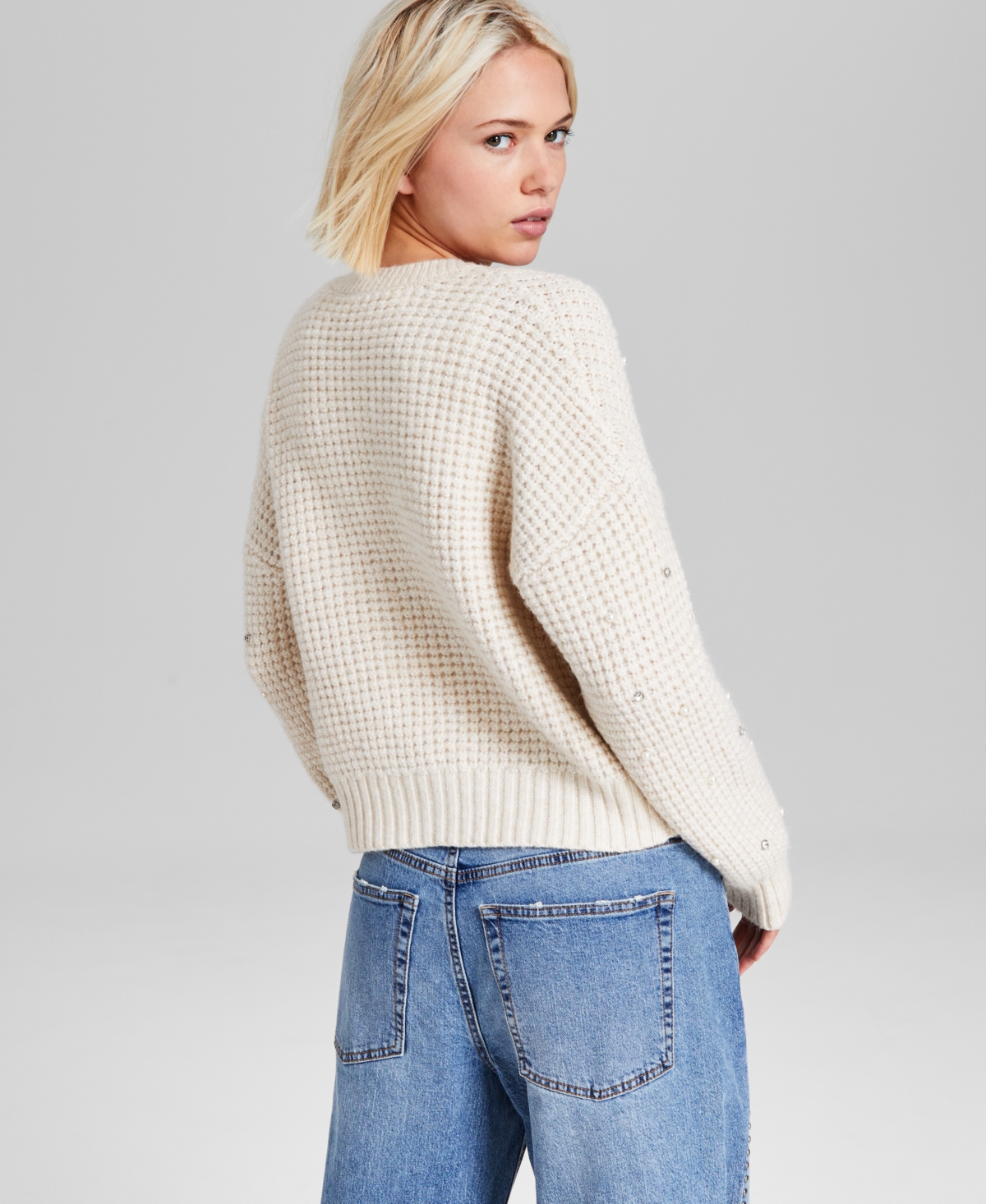 And Now This Women's Rhinestone Button-Front Cardigan, Created for Macy's