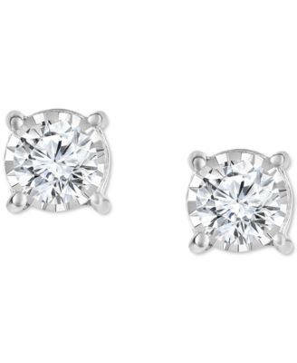 TruMiracle&reg; Diamond Side Halo Stud Earrings (5/8 ct. t.w.) in 14k Gold