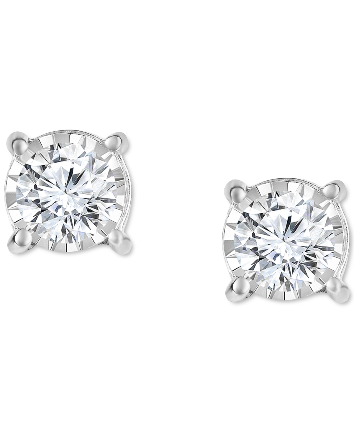 TruMiracle Diamond Side Halo Stud Earrings (5/8 ct. t.w.) in 14k Gold