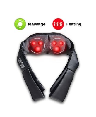 Electric Back and Neck Kneading Shoulder Massager with Heat Straps