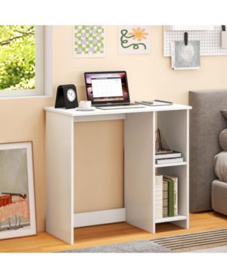 31.5 Inch Modern Home Office Desk with 2 Compartments-White