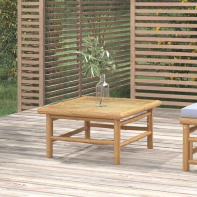 Garden Table Natural Bamboo Bamboo 25.6x21.7x11.8 in Tough