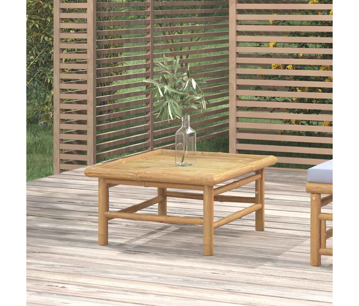 vidaXL Patio Table 25.6"x21.7"x11.8" Bamboo