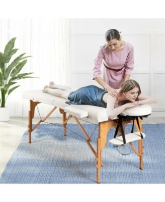 Portable Adjustable Facial Spa Bed with Carry Case-White