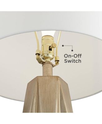 Bravo Modern Table Lamp 28" Tall Champagne Diamond Cut White Drum Shade for Bedroom Living Room Bedside Nightstand Office Kids