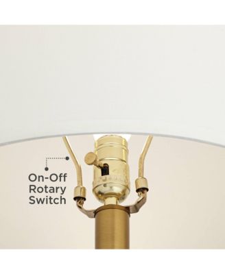 Luke 30" Tall Large Geometric Mid Century Modern End Table Lamp White Finish Single Living Room Bedroom