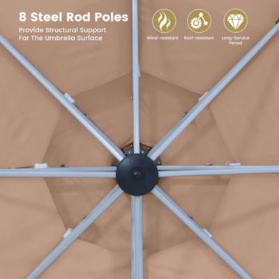 11 FT Square Double Top Patio Cantilever Umbrella