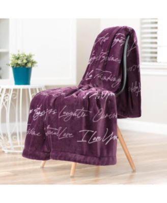 Premium I Love You Gift Throw Blanket - Unconditional Love Together Forever Anniversary Gift Throw - for Women Men Girlfriend Boyfriend Husband Wife (50x65 Inches) - RoseDust Blanket