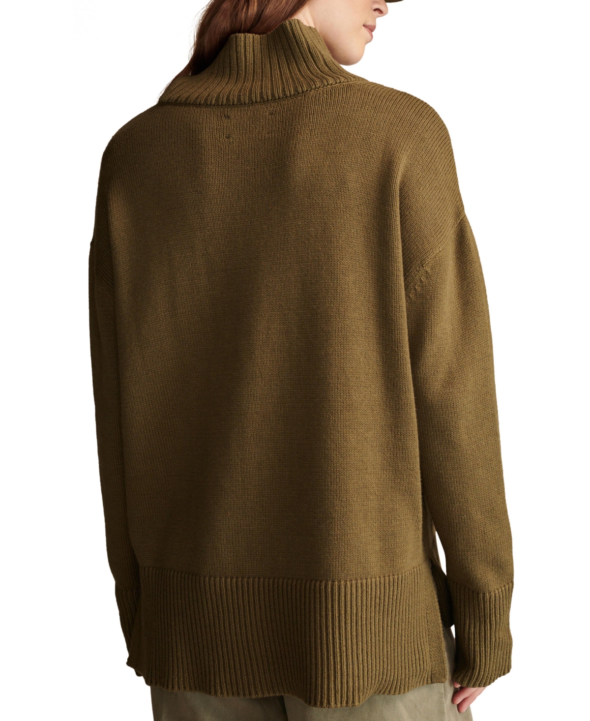 Lucky Brand Women's Mock Neck Long-Sleeve Tunic Sweater