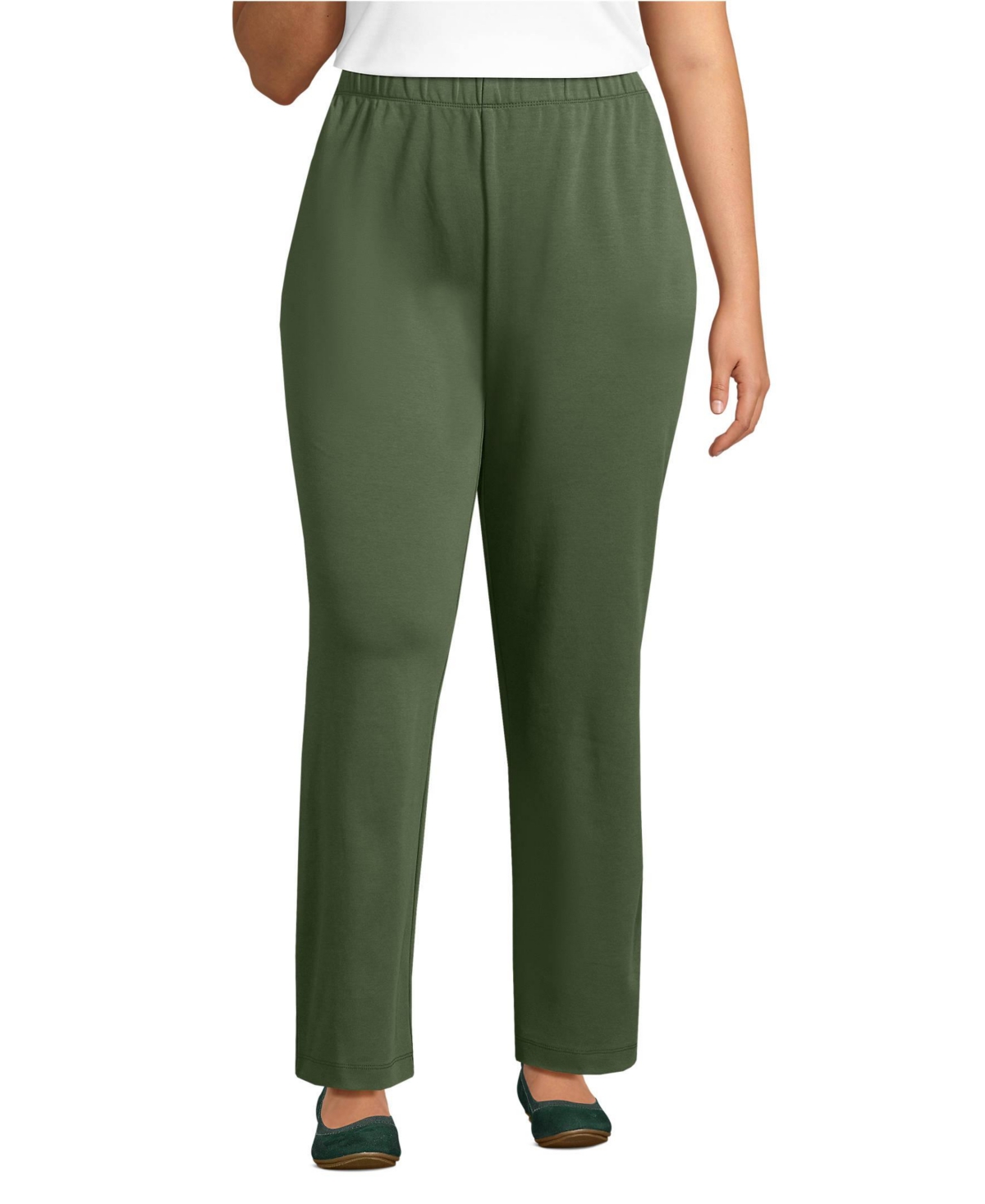 Women's Plus Size Sport Knit High Rise Pants - Dark caramel