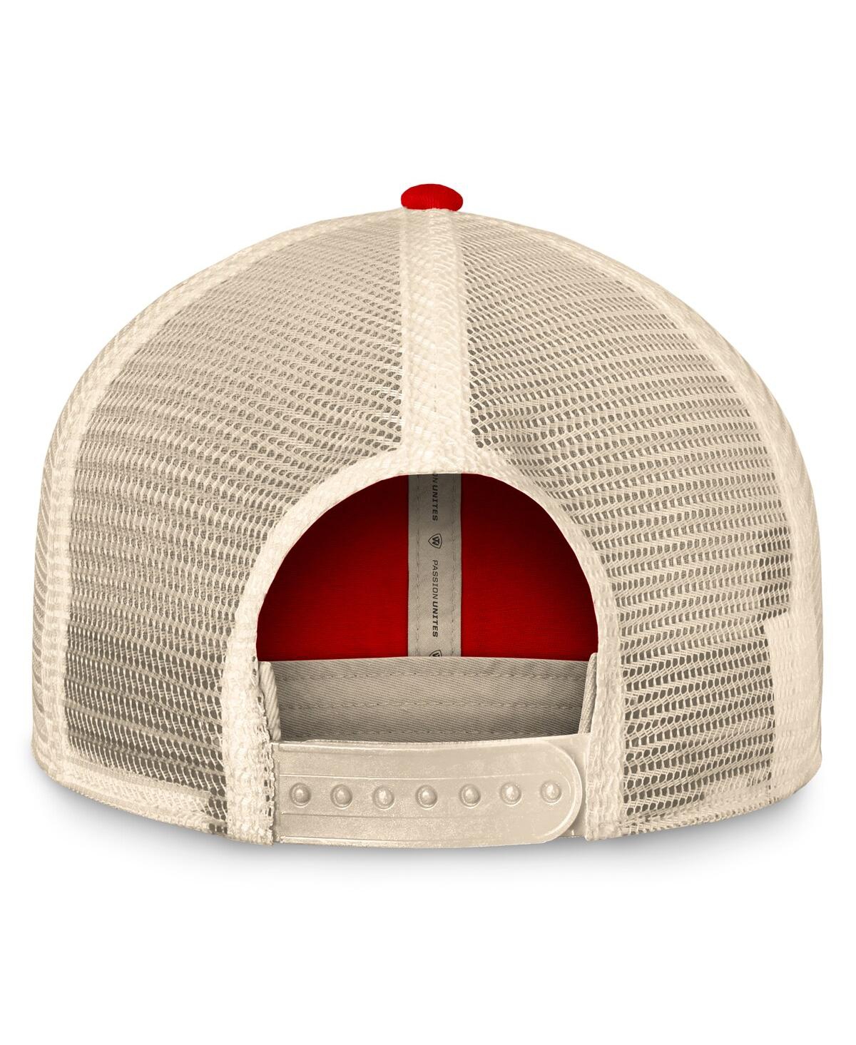 Top Of The World Men's Red Nc State Wolfpack Heritage Waylon Trucker Adjustable Hat In Red,natural