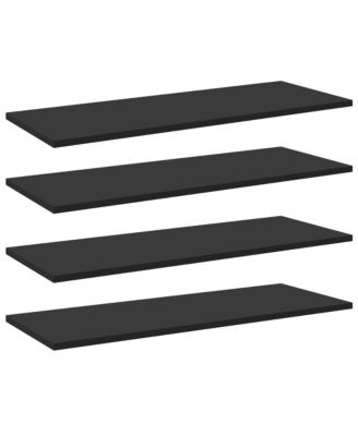 Bookshelf Boards 4 pcs Black 31.5"x11.8"x0.6" Engineered Wood