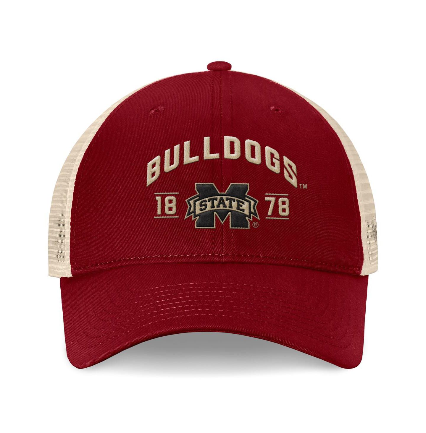 Мужская кепка Top of the World Maroon Mississippi State Bulldogs Heritage Waylon Trucker Adjustable Hat — фото 4