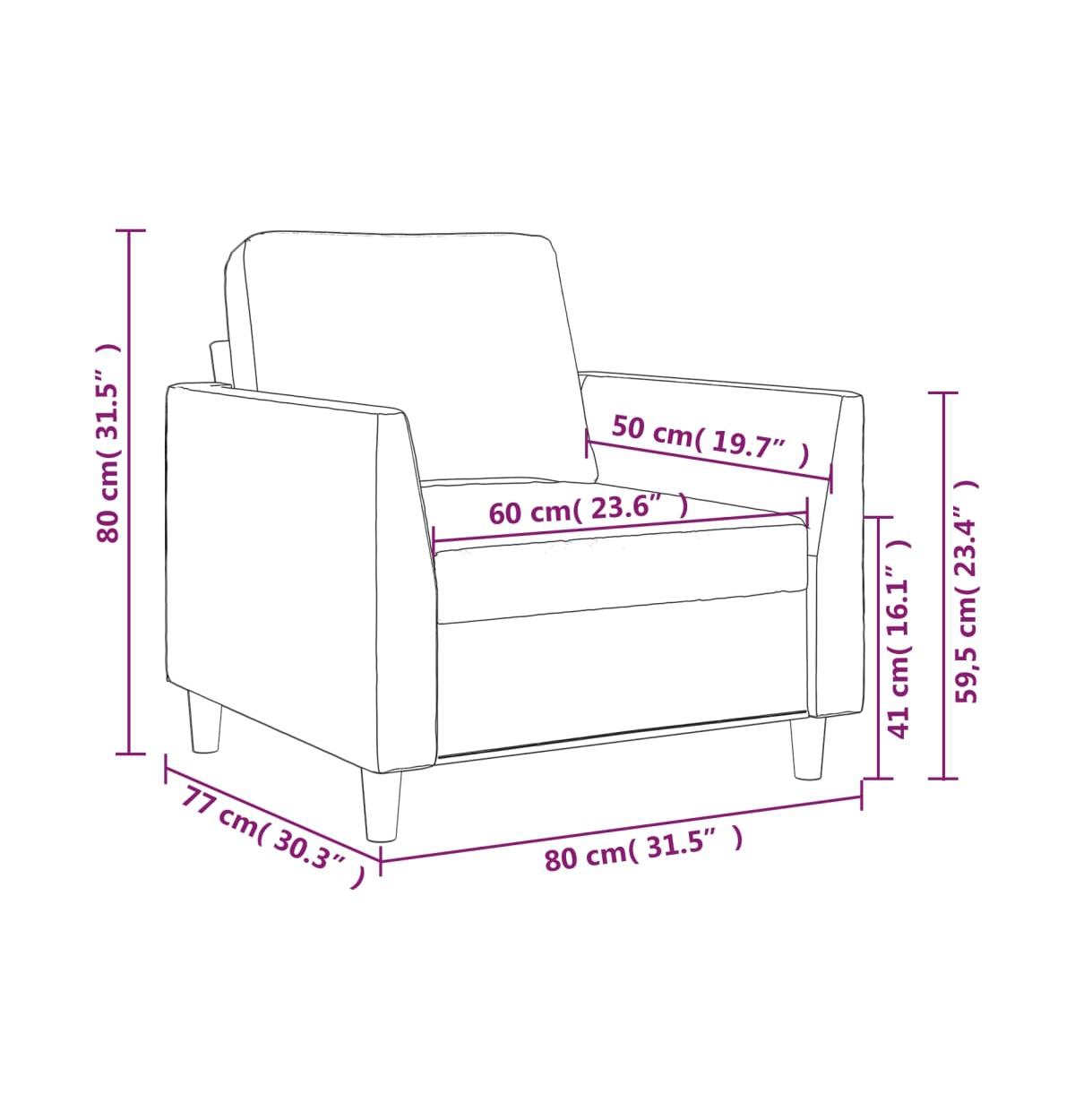 vidaXL Sofa ChairFaux Leather - Black