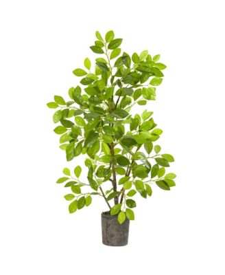 Ficus Artificial Tree in Planter Lifelike Faux Plant for Home Decor