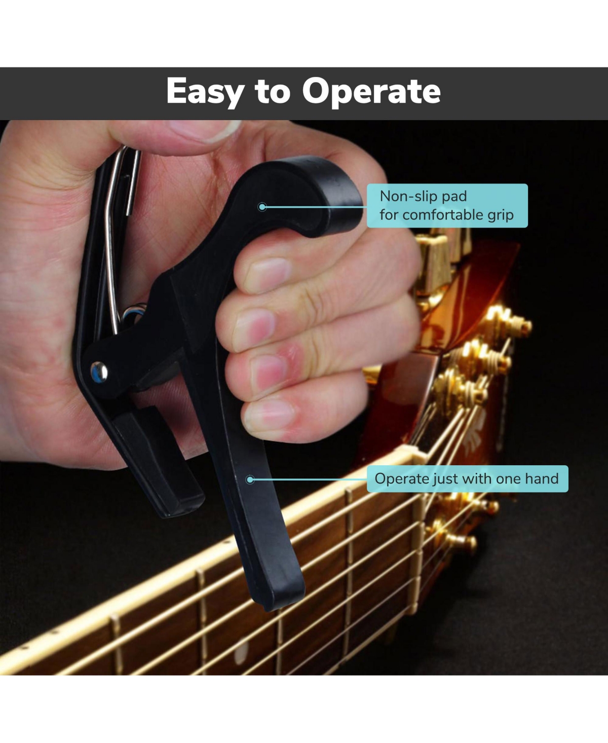 Yescom Guitar Capo Tune Clamp Accessories for Acoustic Electric Guitar Ukulele 2 Packs