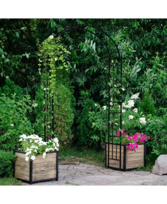 Garden Arch Arbor Trellis Pergola 7.5 ft Metal Archway for Climbing Plants Party